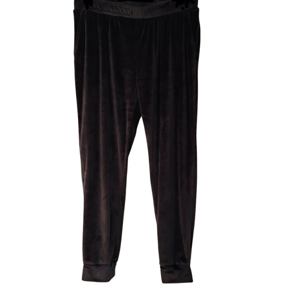 Z Supply Pants Jogger Women Velour Ultra Soft Stretchy Loungewear Pockets Black - Picture 3 of 10